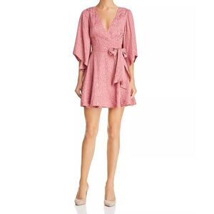 Finders Keepers Pink Heatwave Leopard Print Wrap Dress Size M